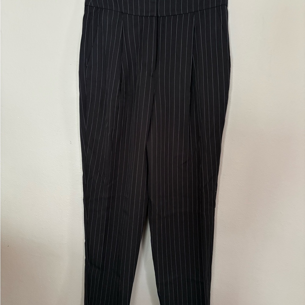 Elegant Black Pinstripe Dress Pants